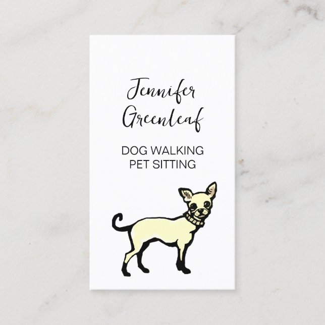 Carte de visite pour promenade de chien (Devant)