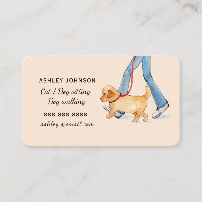 Carte de visite pour promeneur de chien mignon / g (Devant)