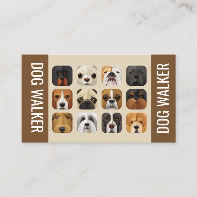 Carte de visite pour promeneur de chiens (Devant)