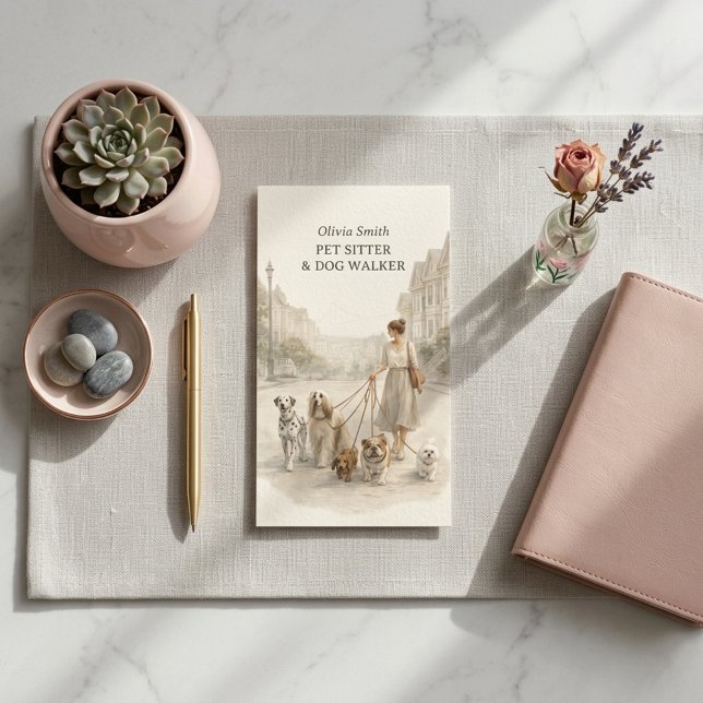 Carte de visite pour promeneuse de chien et gardie (Créateur téléchargé)