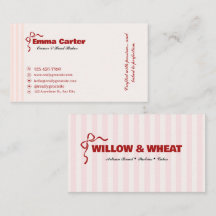 Carte de visite pour propriétaire de boulangerie r