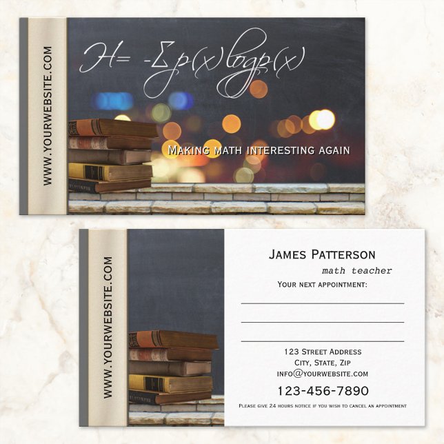 Carte de visite pour rendez-vous de professeur de  (Créateur téléchargé)
