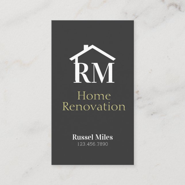 Carte de visite pour rénovation de maison (Devant)
