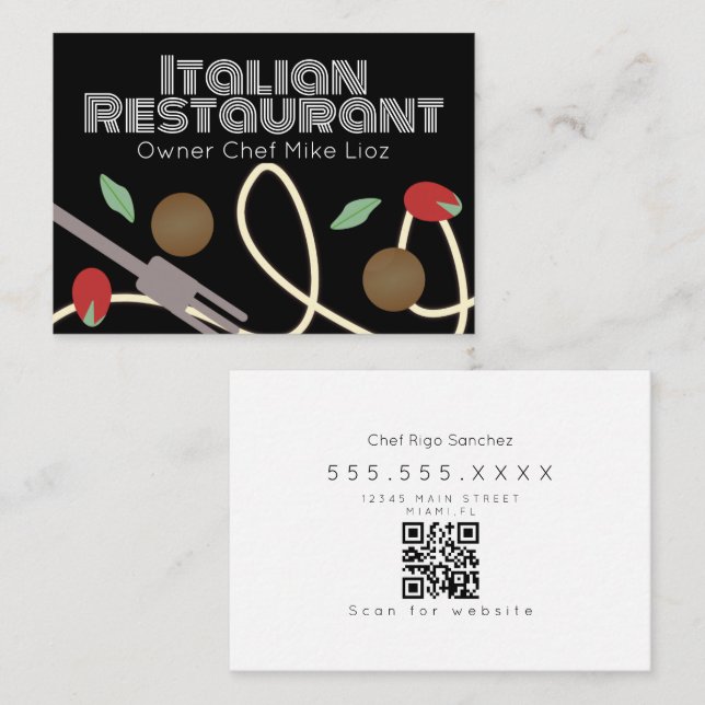 Carte de visite pour restaurant de camion alimenta (Devant / Derrière)