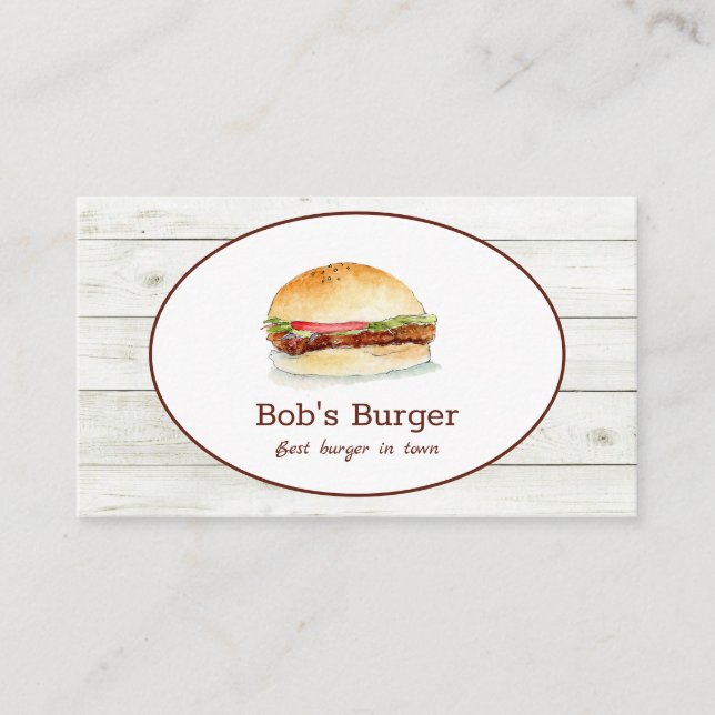 Carte de visite pour restaurant de hamburgers / ca (Devant)