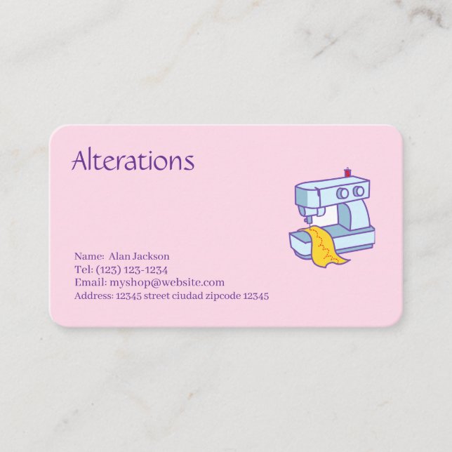 Carte de visite pour retouches (Devant)
