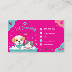 Carte de visite pour salon de toilettage pour anim