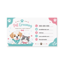 Carte de visite pour salon de toilettage pour anim