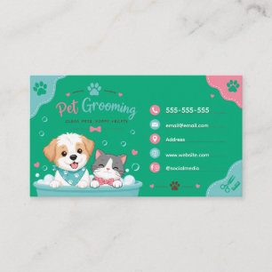 Carte de visite pour salon de toilettage pour anim