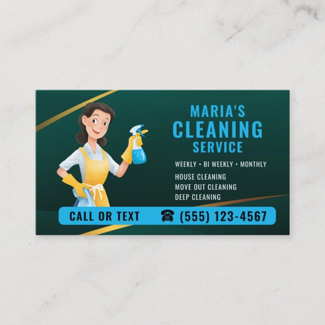 Carte de visite pour service de nettoyage de luxe (Devant)