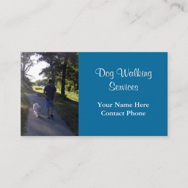 Carte de visite pour service de promenade de chien (Devant)