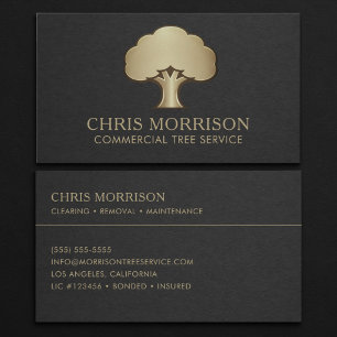 Carte de visite pour services d'arbre commerciaux