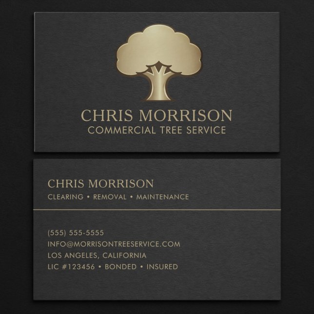 Carte de visite pour services d'arbre commerciaux (Créateur téléchargé)