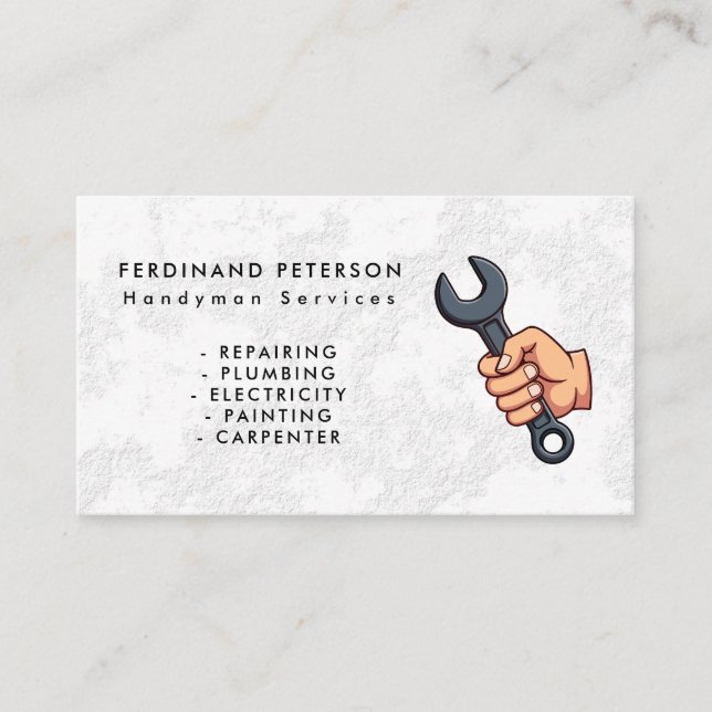 Carte de visite pour services de bricolage à domic (Devant)