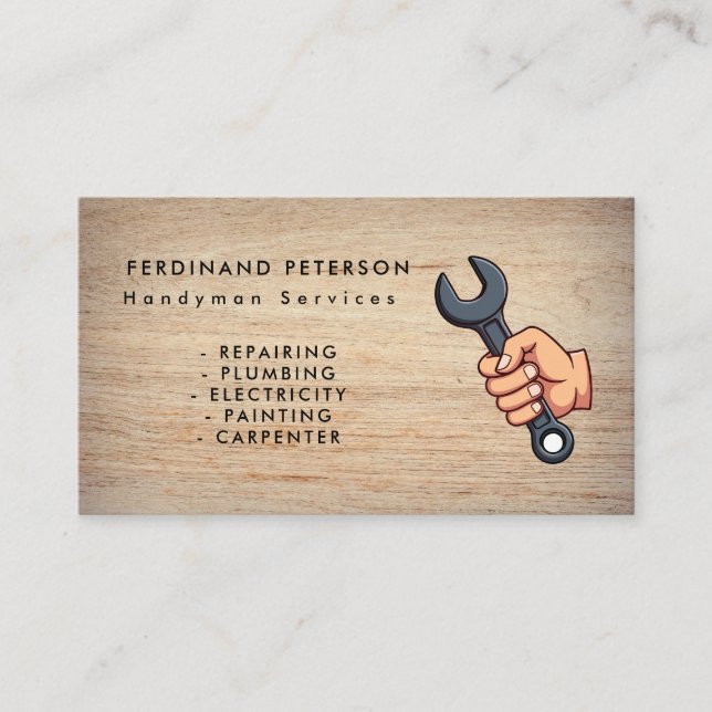 Carte de visite pour services de bricolage à domic (Devant)