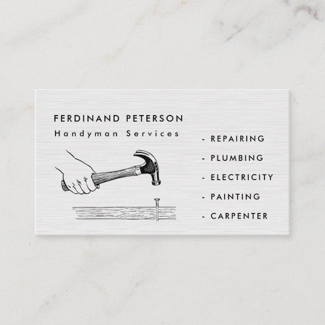 Carte de visite pour services de bricolage à domic (Devant)