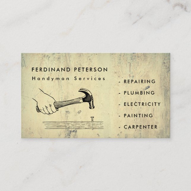 Carte de visite pour services de bricolage à domic (Devant)