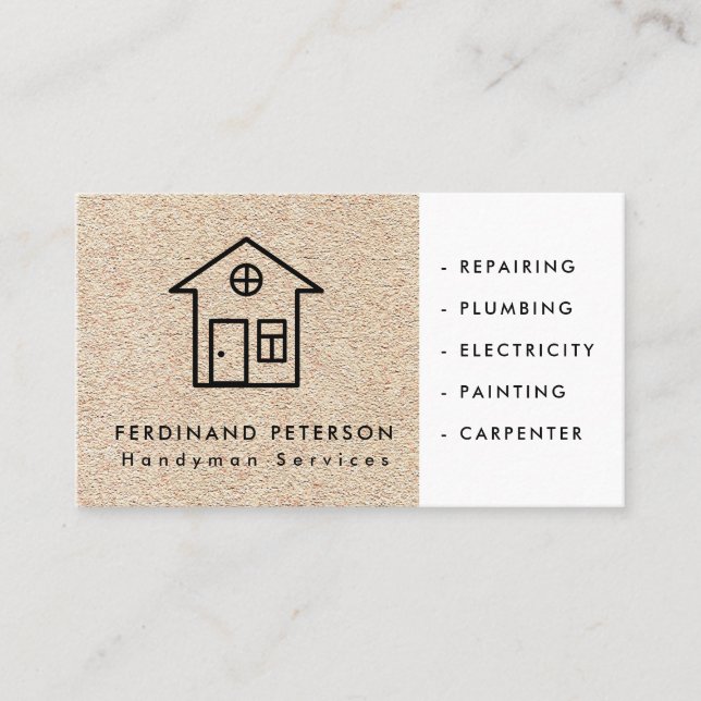 Carte de visite pour services de bricolage à domic (Devant)