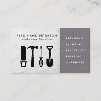 Carte de visite pour services de bricolage avec te