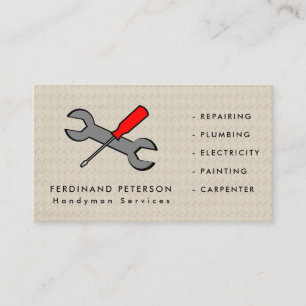 Carte de visite pour services de bricolage avec te