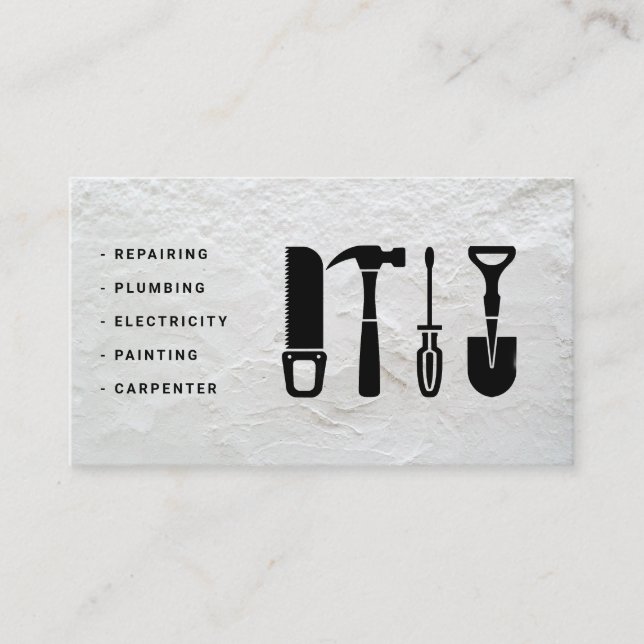 Carte de visite pour services de bricolage avec te (Devant)