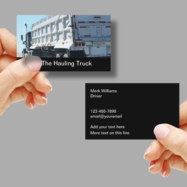 Carte de visite pour services de camionnage et de  (Créateur téléchargé)