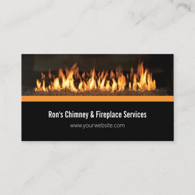 Carte de visite pour services de cheminées et foye (Devant)