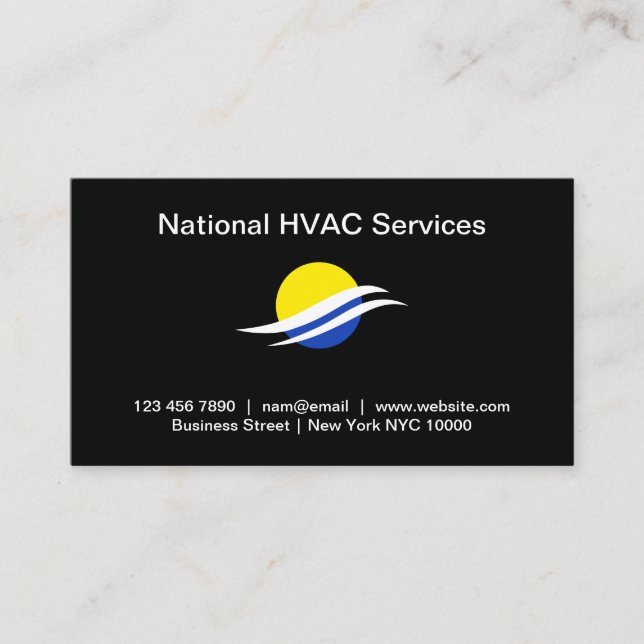 Carte de visite pour services de climatisation HVA (Devant)