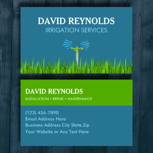 Carte de visite pour services d'irrigation personn
