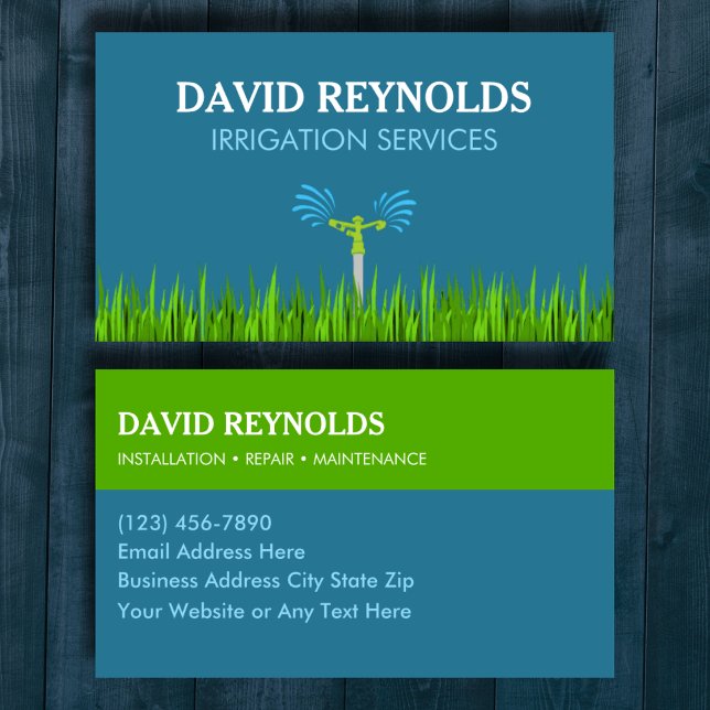 Carte de visite pour services d'irrigation personn (Créateur téléchargé)