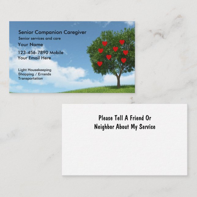 Carte de visite pour soignant senior (Devant / Derrière)