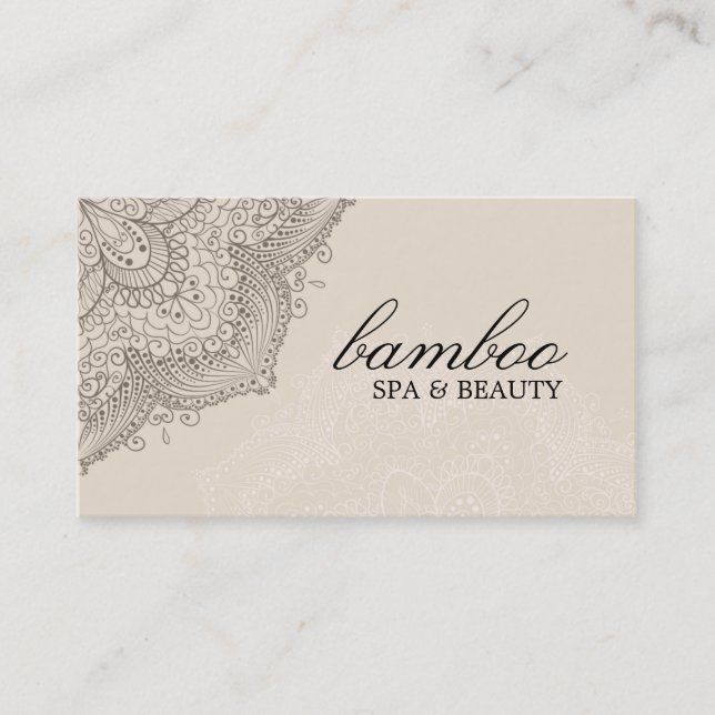 Carte de visite pour Spa Exotique Brun & Crème (Devant)