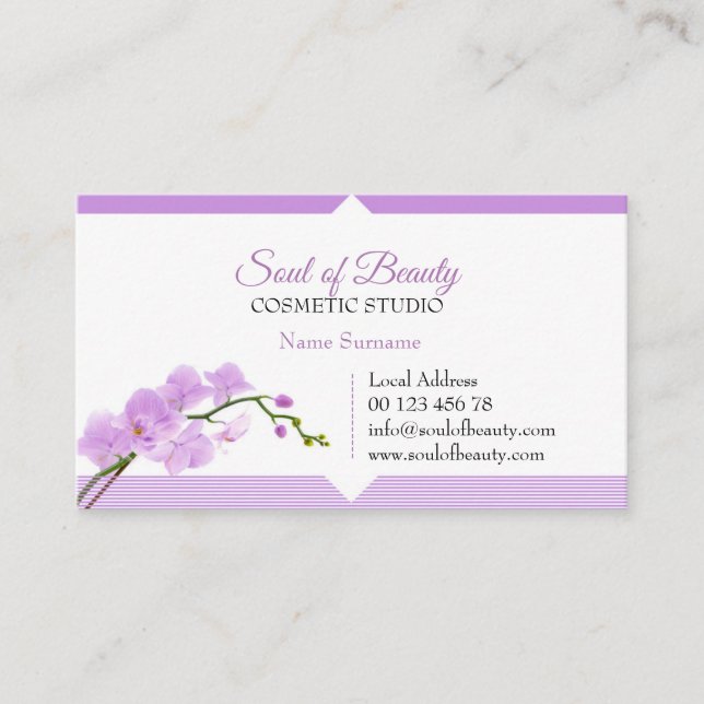 Carte de visite pour studio de cosmétique, SPA et  (Devant)