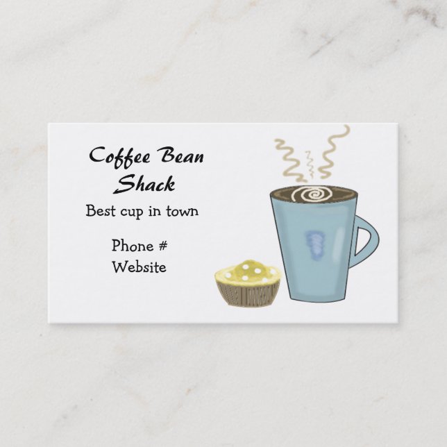 Carte de visite pour tasse de café et muffin (Devant)