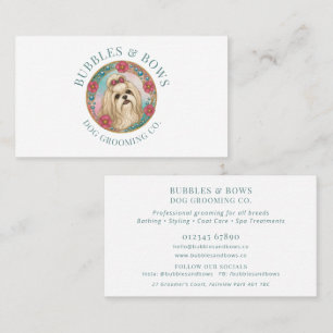 Carte de visite pour toilettage de chien Shih Tzu