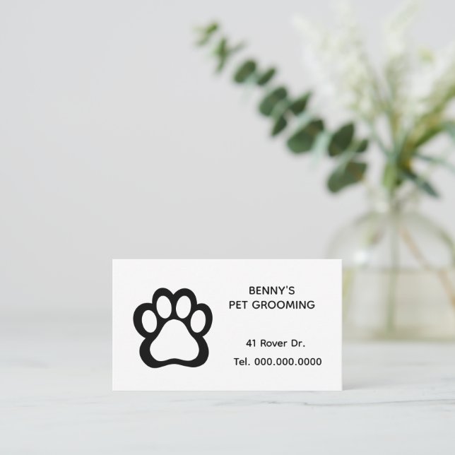 Carte de visite pour toiletteur d'animaux (Debout devant)