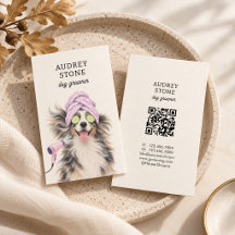 Carte de visite pour Toiletteur de Chiens Mignons