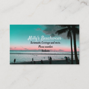 Carte de visite pour vêtements de plage Hawaï
