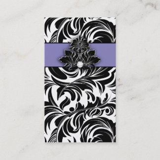 Carte De Visite Pourpre blanc de diamant de noir élégant de logo