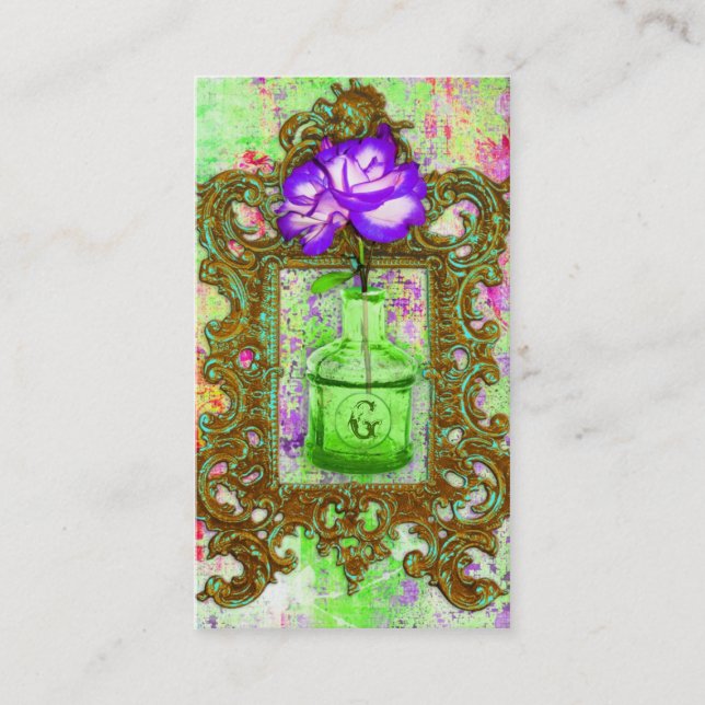 Carte De Visite Pourpre chic de chaux de serre chaude de la (Devant)