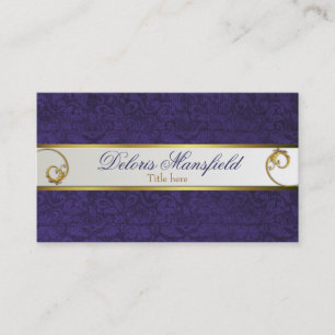 Carte de visite pourpre chic de damassé
