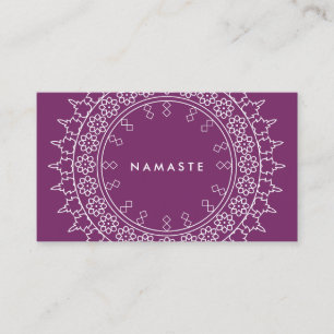 Carte De Visite Pourpre chic de yoga de Namaste de mandala de Boho
