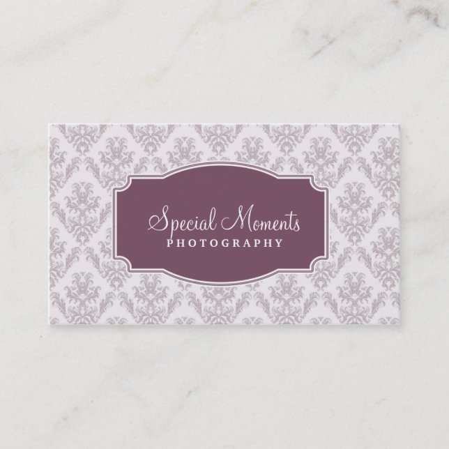 Carte de visite pourpre Damask (Devant)