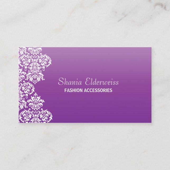 Carte de visite pourpre Damask (Devant)