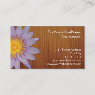 Carte de visite pourpre de fleur de studio de yoga