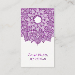 Carte De Visite Pourpre de méditation de yoga de fleur de Lotus de