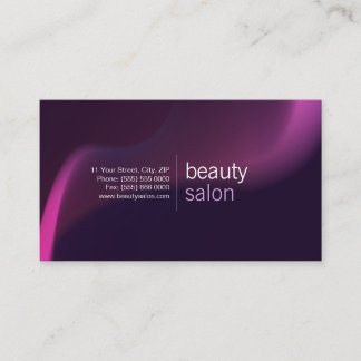 Carte de visite pourpre de salon de beauté de