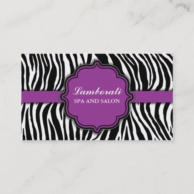 Carte De Visite Pourpre de salon de coiffeur de coiffeur (Devant)