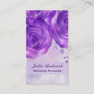 Carte de visite pourpre de wedding planner de