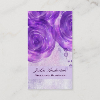 Carte de visite pourpre de wedding planner de